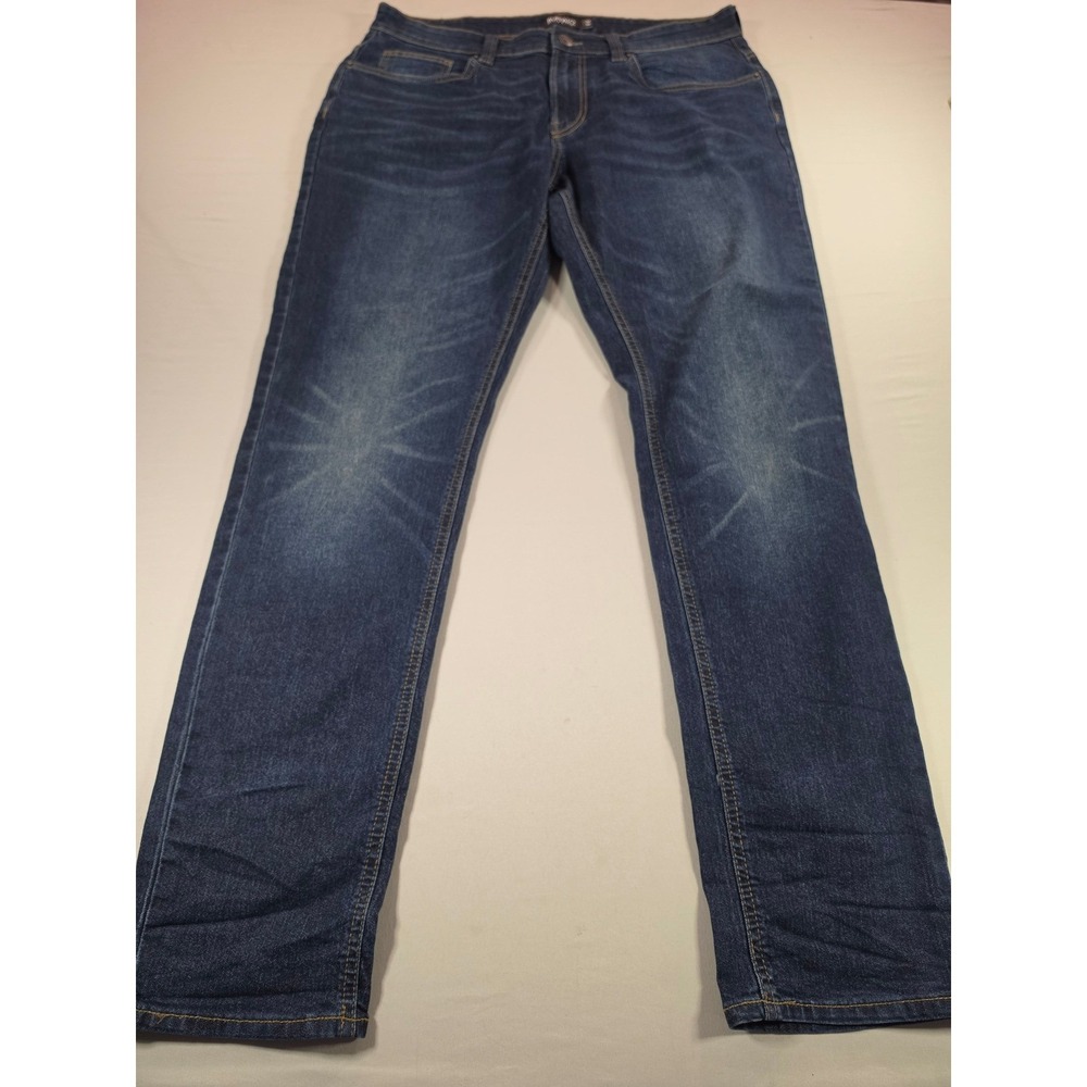 Buffalo David Bitton Skinny Max Mens Dark Wash Denim Jeans W34 L32 BPMD01165MX